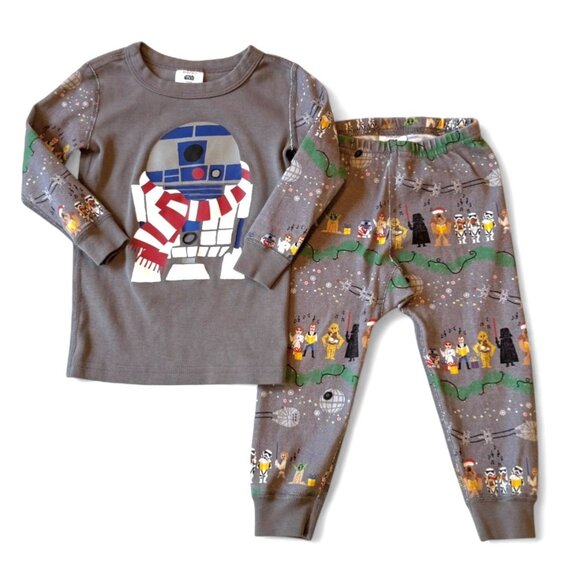 Hanna Andersson Size 85 cm 2T Star Wars Carolers R2D2 Christmas Pajamas PJs - Picture 1 of 5